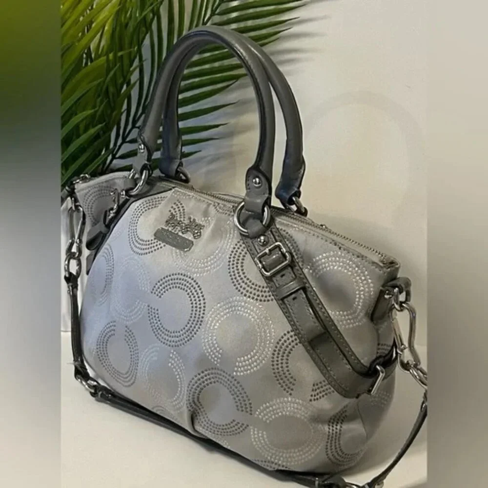 Coach Madison Silver Signature Handbag shoulder bag